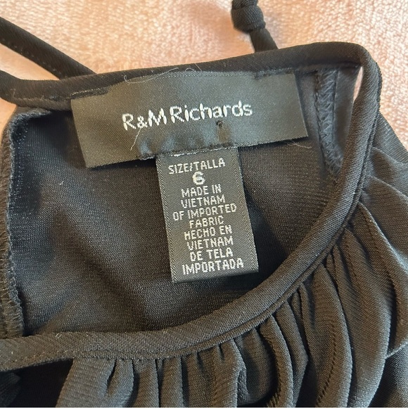 R&M Richards black sleeveless dress with sequins keyhole opening mid length 6 - Picture 8 of 13